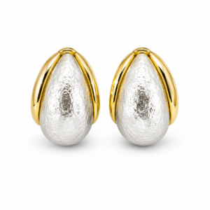 Aretes de Perla Contemporánea Dorada